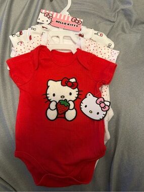 Hello Kitty Red Strawberry Graphic Baby Bodysuit